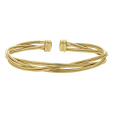 Gold Vermeil Sterling Silver Twisted Omega Cuff Bracelet